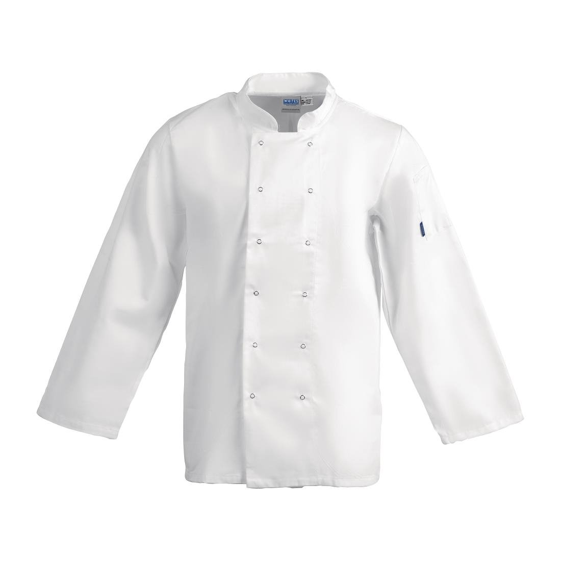 A134-XXL Whites Vegas Unisex Chefs Jacket Long Sleeve White XXL JD Catering Equipment Solutions Ltd