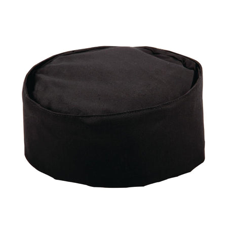 A206-M Whites Chef Skull Cap Polycotton Black - M JD Catering Equipment Solutions Ltd