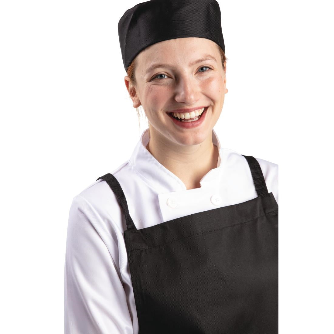 A206-XL Whites Chef Skull Cap Polycotton Black - XL JD Catering Equipment Solutions Ltd