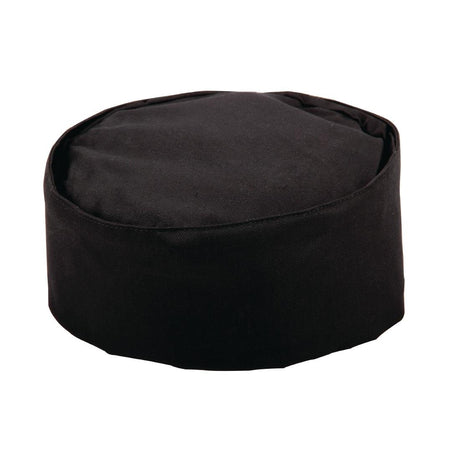 A206-XL Whites Chef Skull Cap Polycotton Black - XL JD Catering Equipment Solutions Ltd