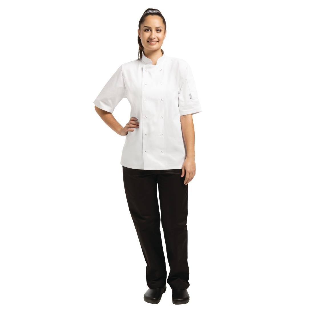 A211-L Whites Vegas Unisex Chefs Jacket Short Sleeve White L JD Catering Equipment Solutions Ltd