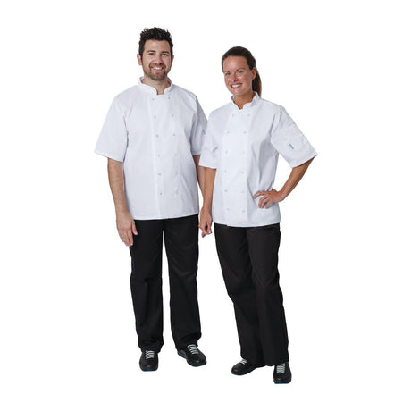 A211-XL Whites Vegas Unisex Chefs Jacket Short Sleeve White XL JD Catering Equipment Solutions Ltd