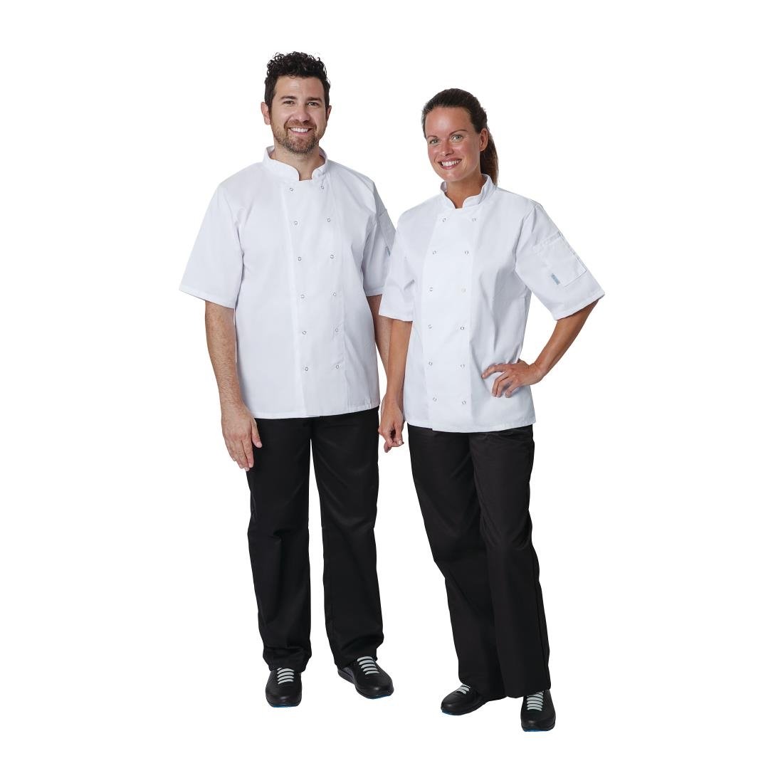 A211-XS Whites Vegas Unisex Chefs Jacket Short Sleeve White XS JD Catering Equipment Solutions Ltd