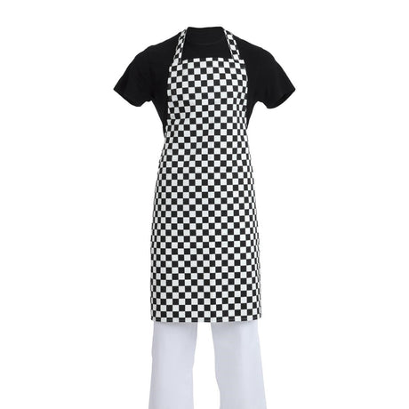 A275 Whites Bib Apron Black and White Check JD Catering Equipment Solutions Ltd