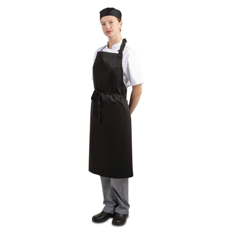 A279 Whites Bib Apron Polycotton Black JD Catering Equipment Solutions Ltd