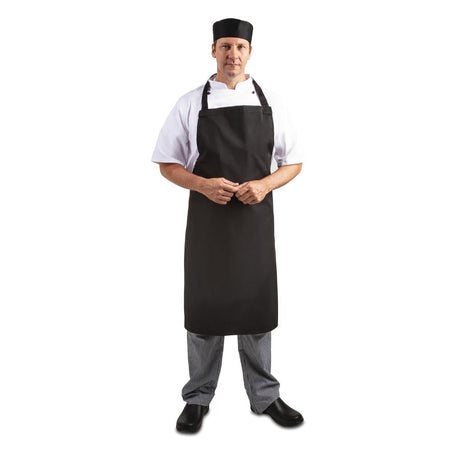 A279 Whites Bib Apron Polycotton Black JD Catering Equipment Solutions Ltd