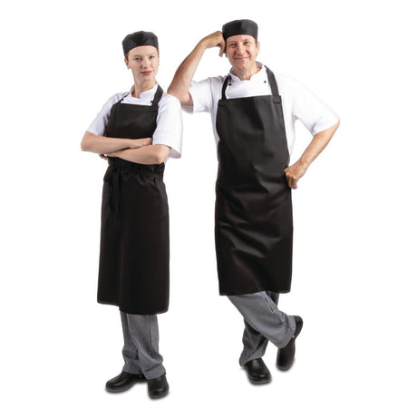 A279 Whites Bib Apron Polycotton Black JD Catering Equipment Solutions Ltd