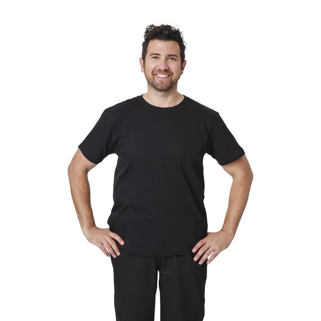 A295-XL Unisex Chef T-Shirt Black XL JD Catering Equipment Solutions Ltd