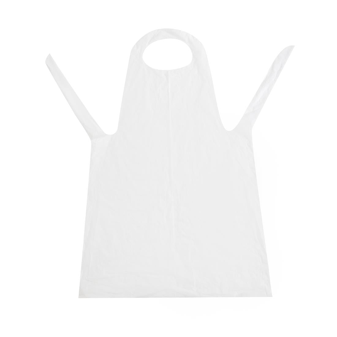 A310 Disposable Polythene Bib Aprons 14.5 Micron White (Pack of 100) JD Catering Equipment Solutions Ltd