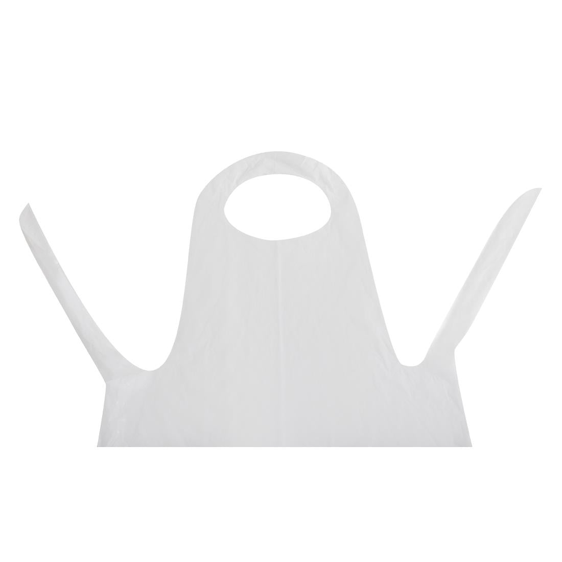 A310 Disposable Polythene Bib Aprons 14.5 Micron White (Pack of 100) JD Catering Equipment Solutions Ltd