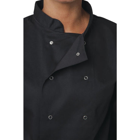 A438 Whites Vegas Unisex Chefs Jacket Long Sleeve Black - JD Catering Equipment Solutions Ltd