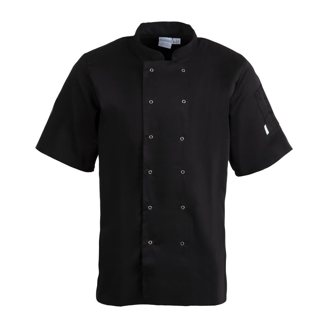 A439-3XL Whites Vegas Unisex Chefs Jacket Short Sleeve Black 3XL JD Catering Equipment Solutions Ltd