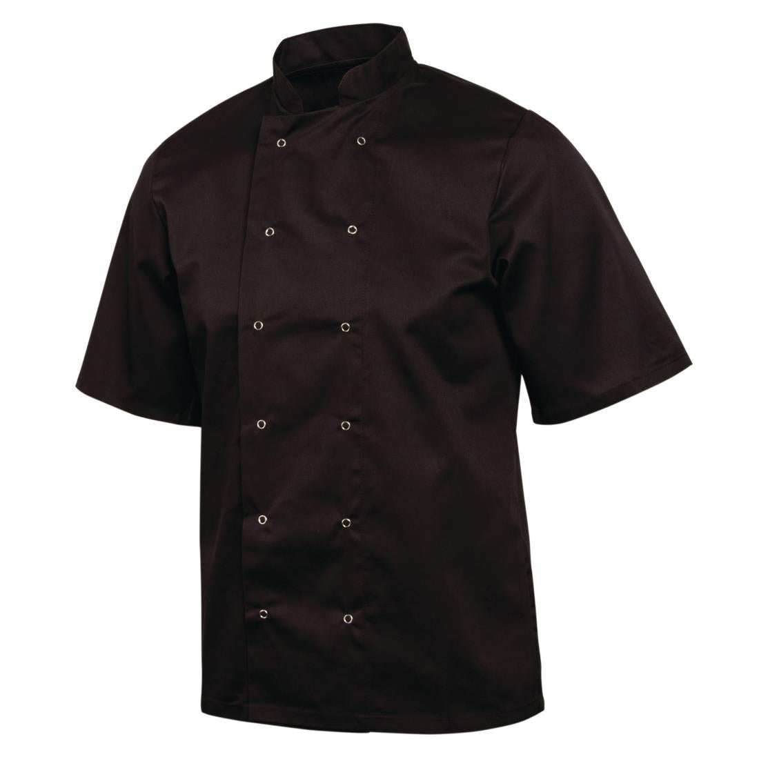 A439-3XL Whites Vegas Unisex Chefs Jacket Short Sleeve Black 3XL JD Catering Equipment Solutions Ltd