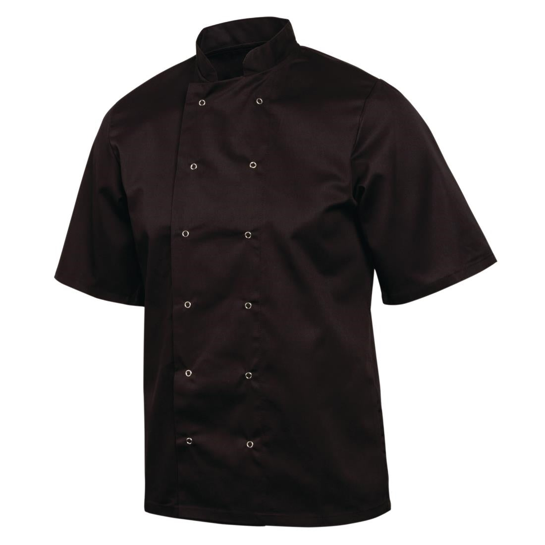 A439-L Whites Vegas Unisex Chefs Jacket Short Sleeve Black L JD Catering Equipment Solutions Ltd