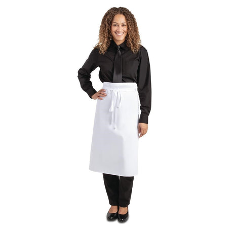 A501 Whites Regular Waist Apron White JD Catering Equipment Solutions Ltd