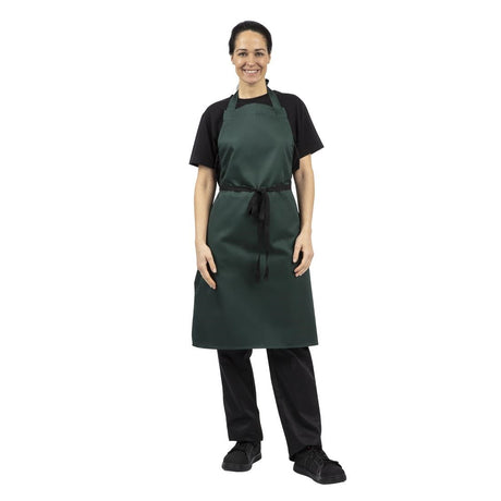 A540 Whites Bib Apron Bottle Green JD Catering Equipment Solutions Ltd