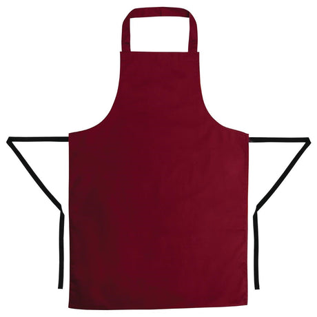 A557 Whites Bib Apron Burgundy JD Catering Equipment Solutions Ltd