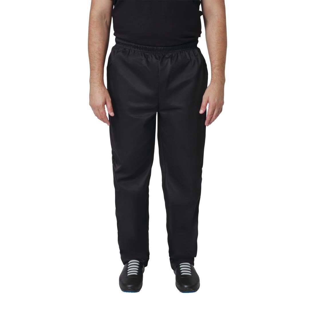 A582-L Whites Vegas Chef Trousers Polycotton Black L JD Catering Equipment Solutions Ltd