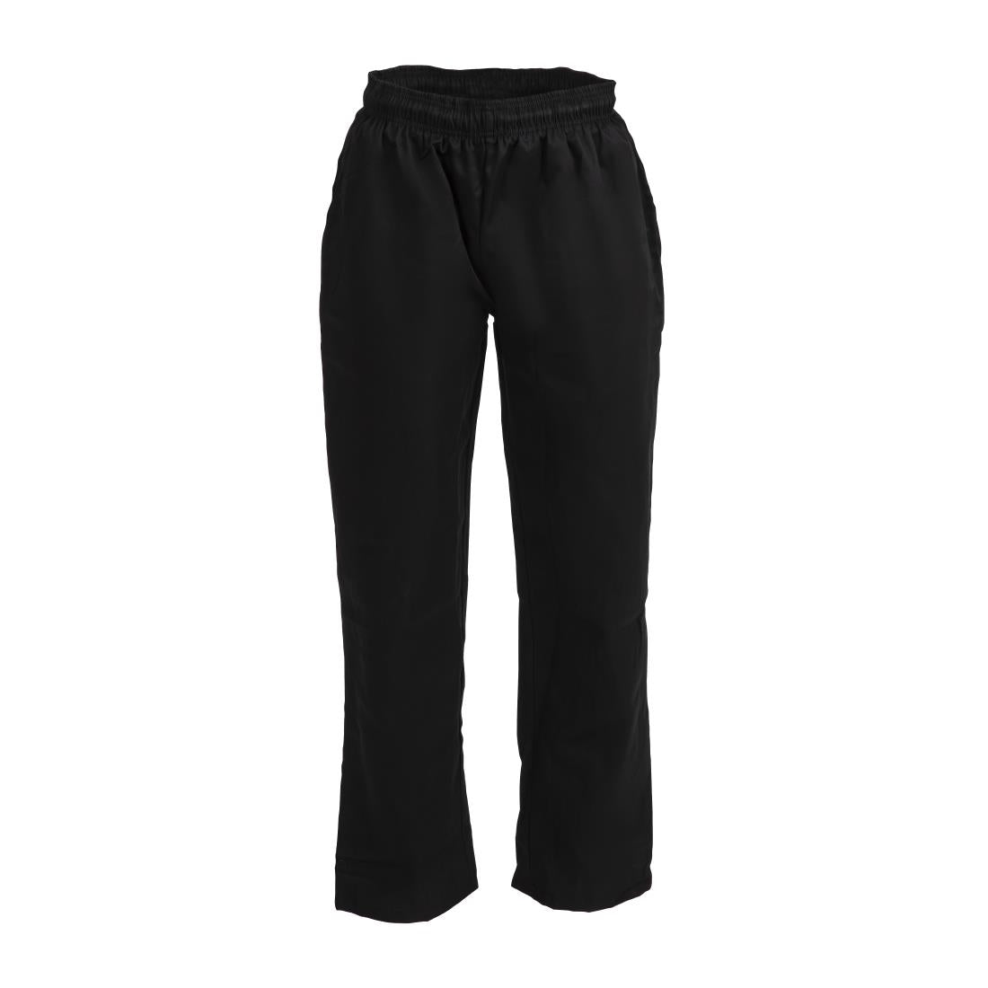 A582-L Whites Vegas Chef Trousers Polycotton Black L JD Catering Equipment Solutions Ltd