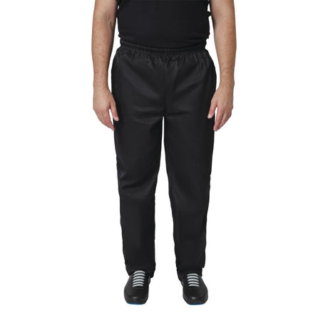 A582-S Whites Vegas Chef Trousers Polycotton Black S JD Catering Equipment Solutions Ltd