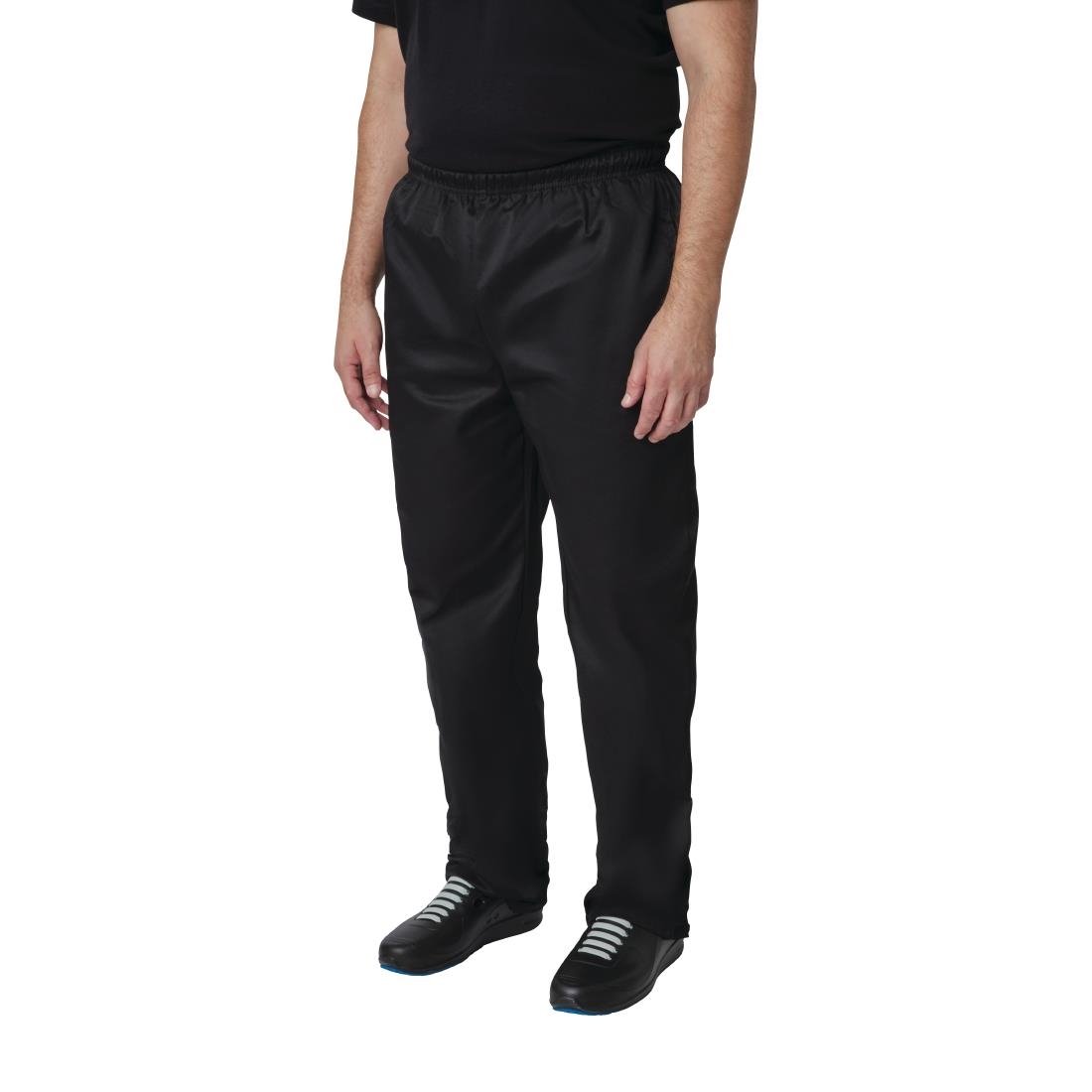 A582-XS Whites Vegas Chef Trousers Polycotton Black XS JD Catering Equipment Solutions Ltd