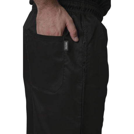 A582-XS Whites Vegas Chef Trousers Polycotton Black XS JD Catering Equipment Solutions Ltd