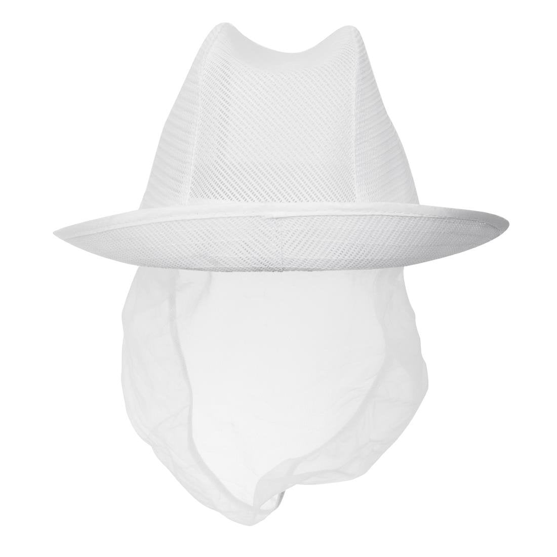 A653-M Trilby Hat with Net Snood White M JD Catering Equipment Solutions Ltd