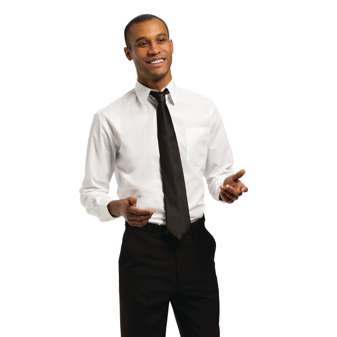 A730-S Chef Works Unisex Long Sleeve Shirt White S JD Catering Equipment Solutions Ltd