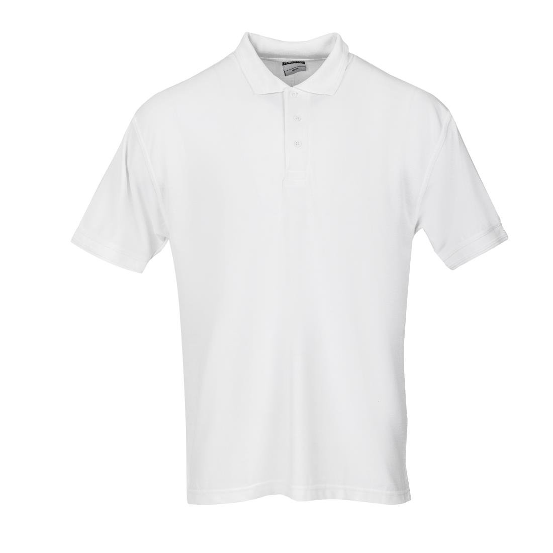 A734-L Unisex Polo Shirt White L JD Catering Equipment Solutions Ltd