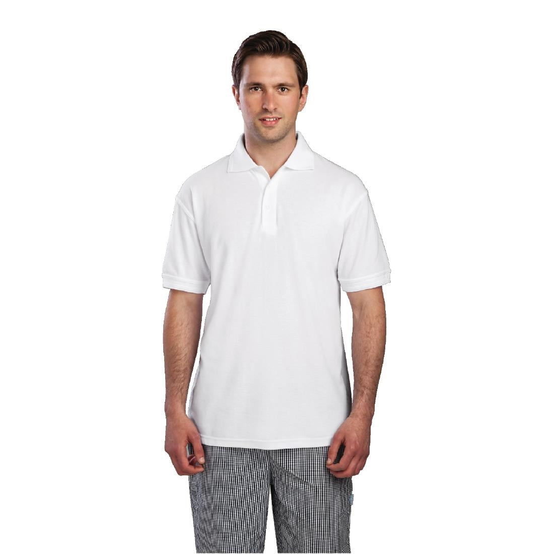 A734-L Unisex Polo Shirt White L JD Catering Equipment Solutions Ltd