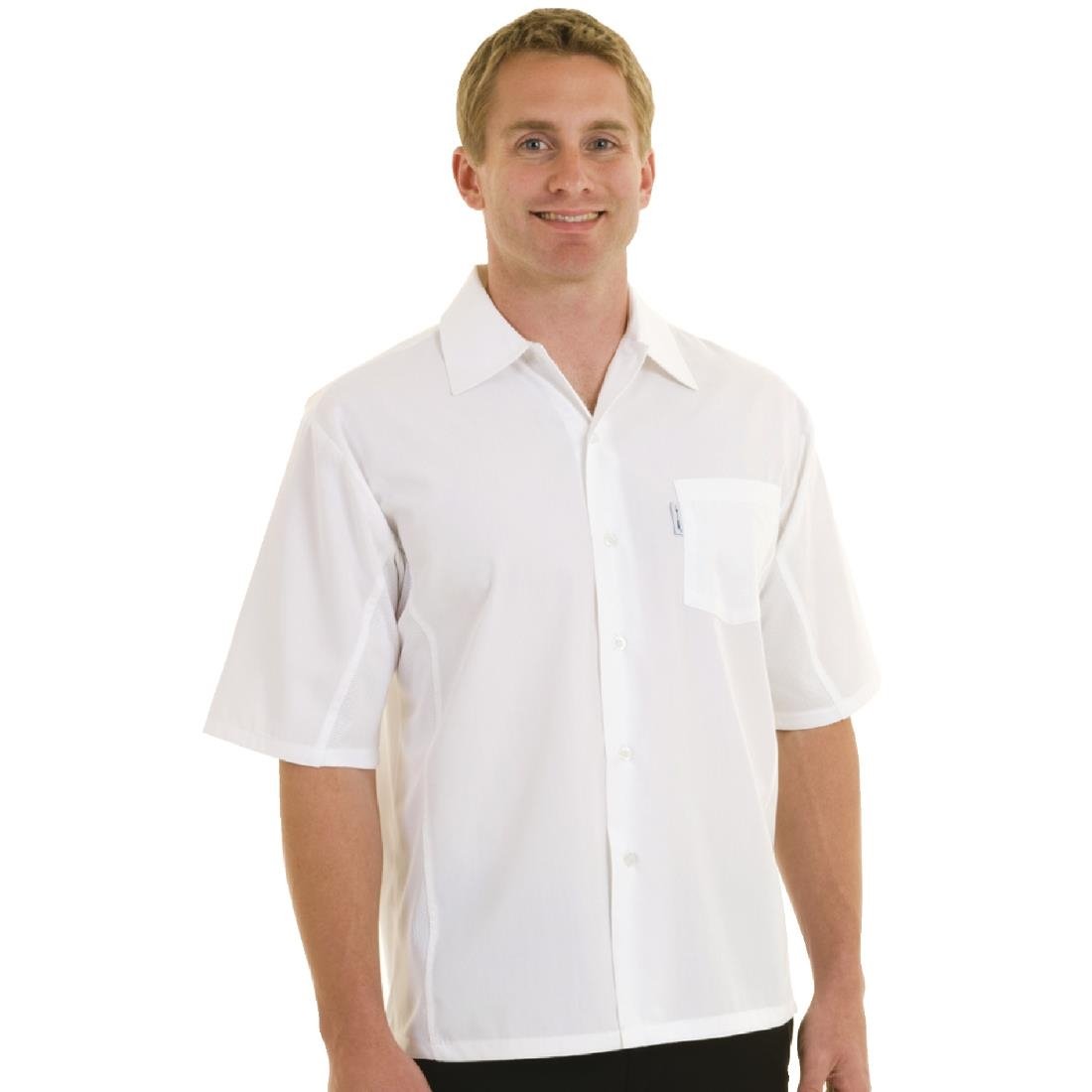 A912-XS Chef Works Unisex Cool Vent Chefs Shirt White XS JD Catering Equipment Solutions Ltd