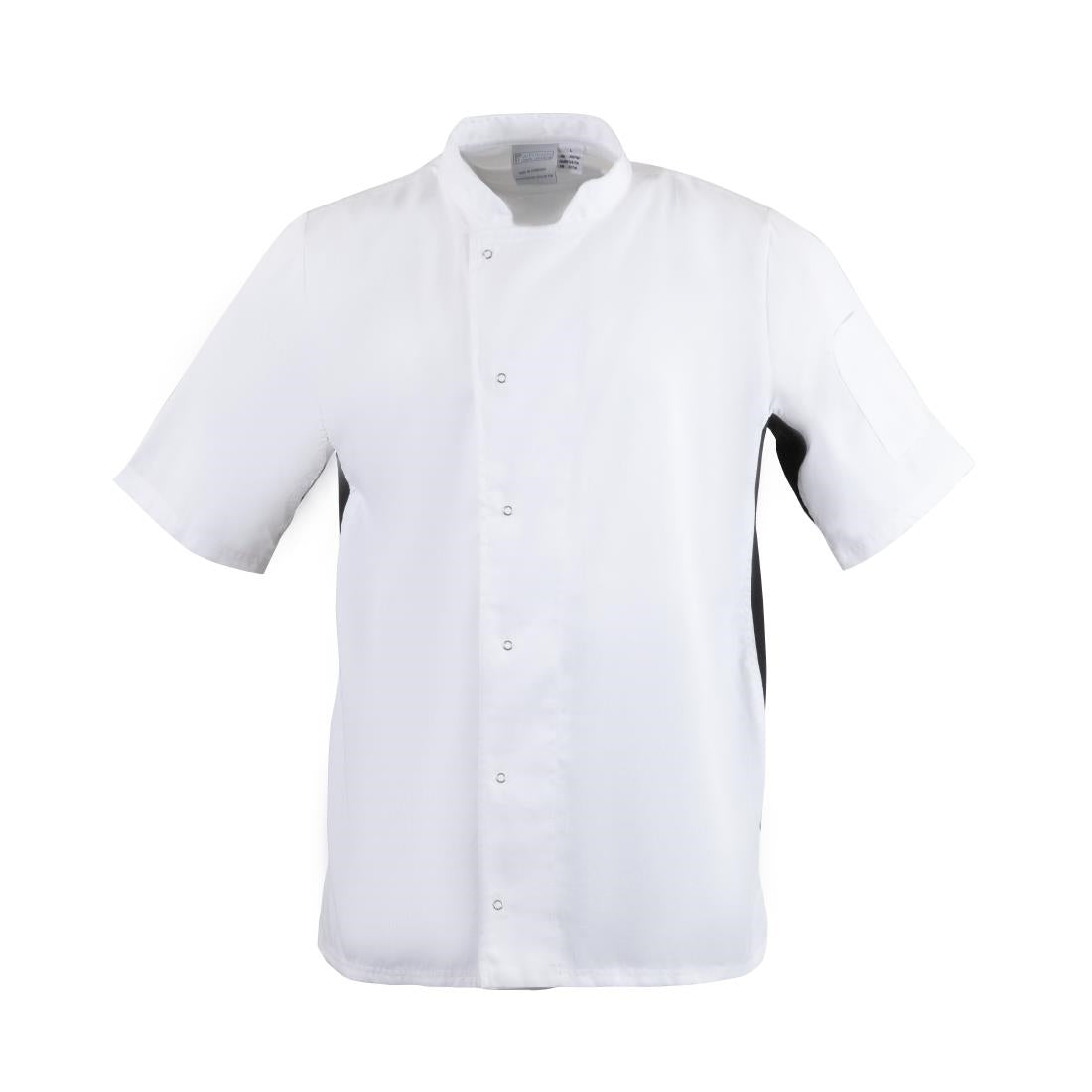 A928-L Whites Nevada Unisex Chefs Jacket Short Sleeve Black and White L JD Catering Equipment Solutions Ltd