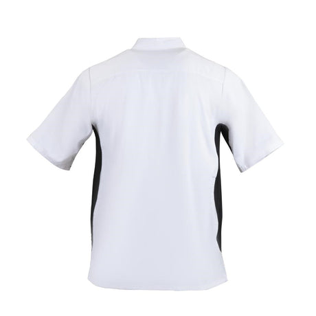 A928-L Whites Nevada Unisex Chefs Jacket Short Sleeve Black and White L JD Catering Equipment Solutions Ltd