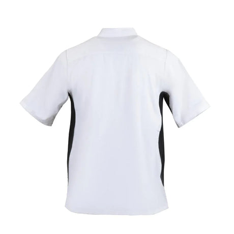 A928-S Whites Nevada Unisex Chefs Jacket Short Sleeve Black and White S - JD Catering Equipment Solutions Ltd