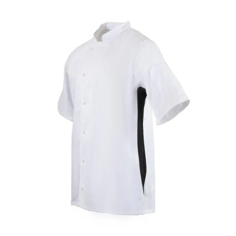 A928-S Whites Nevada Unisex Chefs Jacket Short Sleeve Black and White S - JD Catering Equipment Solutions Ltd