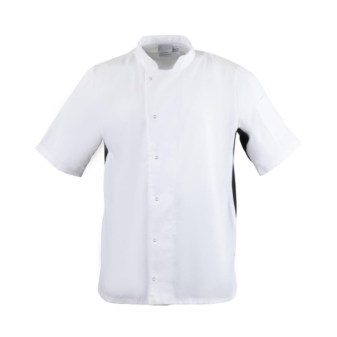 A928-S Whites Nevada Unisex Chefs Jacket Short Sleeve Black and White S JD Catering Equipment Solutions Ltd