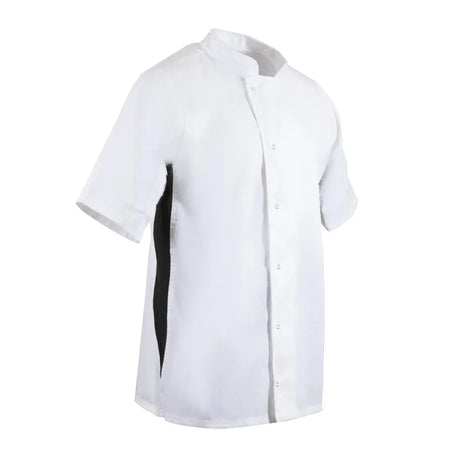 A928-S Whites Nevada Unisex Chefs Jacket Short Sleeve Black and White S - JD Catering Equipment Solutions Ltd