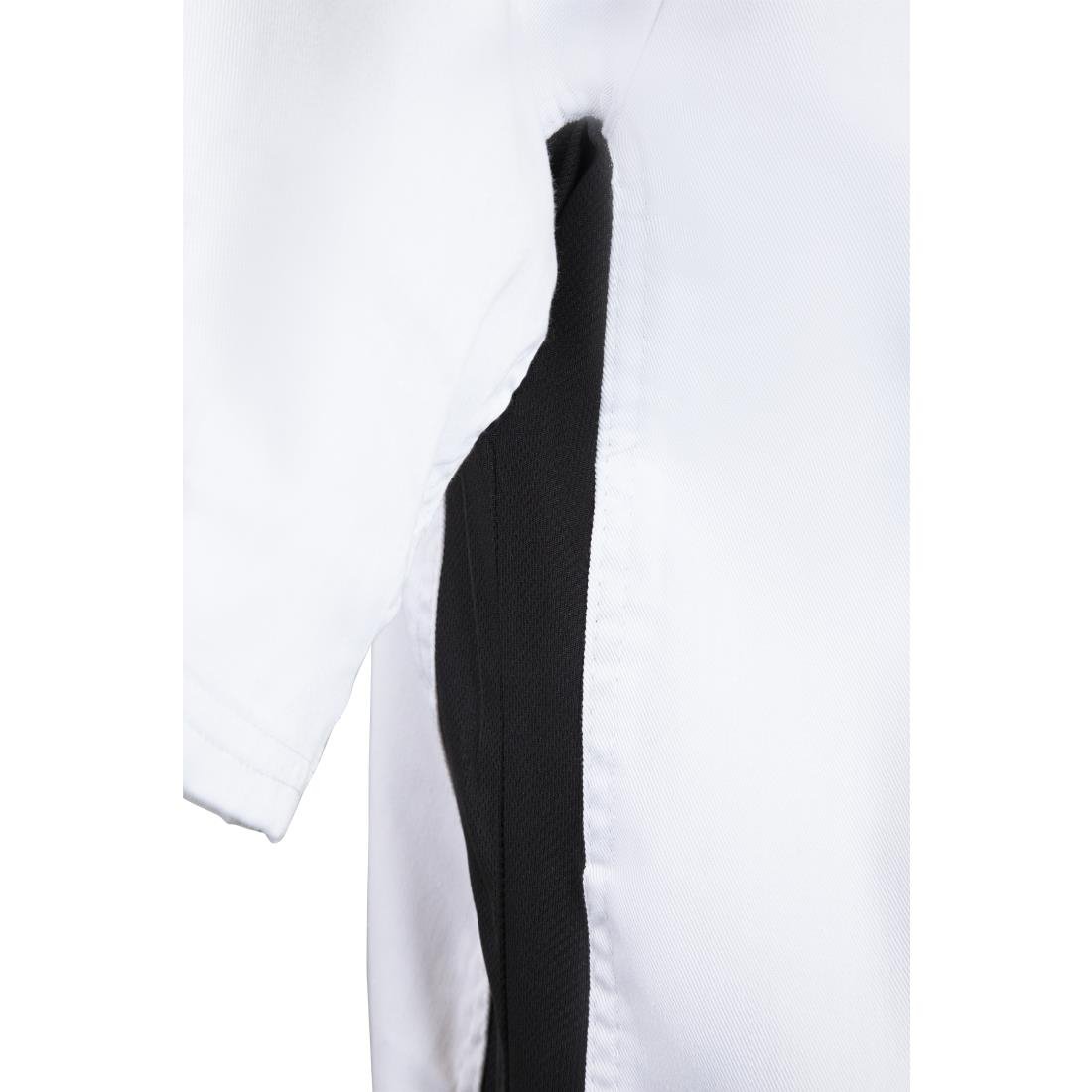 A928-XS Whites Nevada Unisex Chefs Jacket Short Sleeve Black and White XS JD Catering Equipment Solutions Ltd