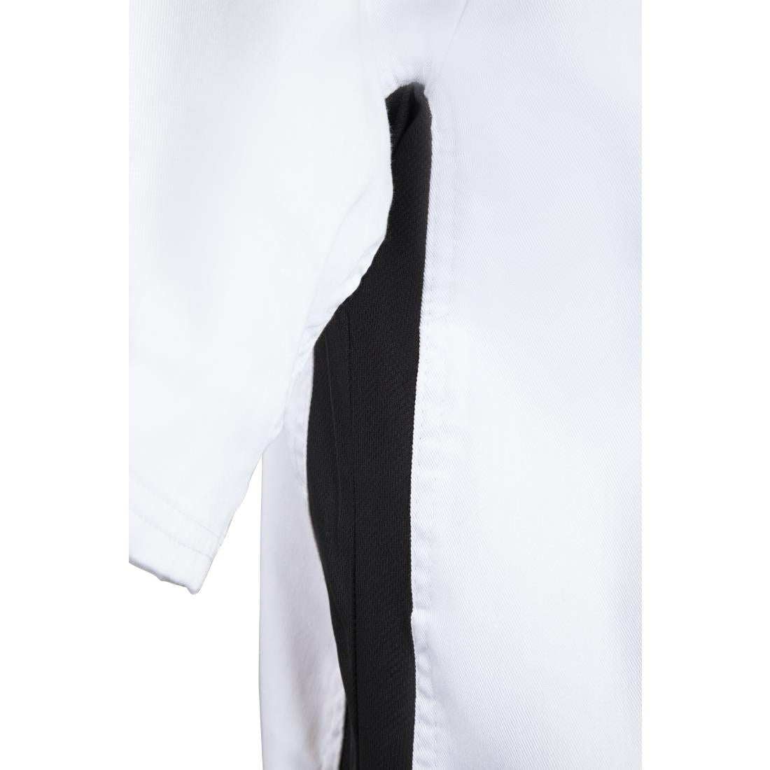 A928-XXL Whites Nevada Unisex Chefs Jacket Short Sleeve Black and White 2XL JD Catering Equipment Solutions Ltd