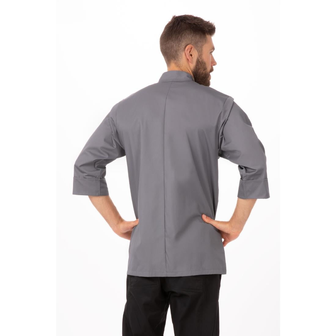 A934-3XL Colour By Chef Works Unisex Chef Jacket Grey 3XL JD Catering Equipment Solutions Ltd