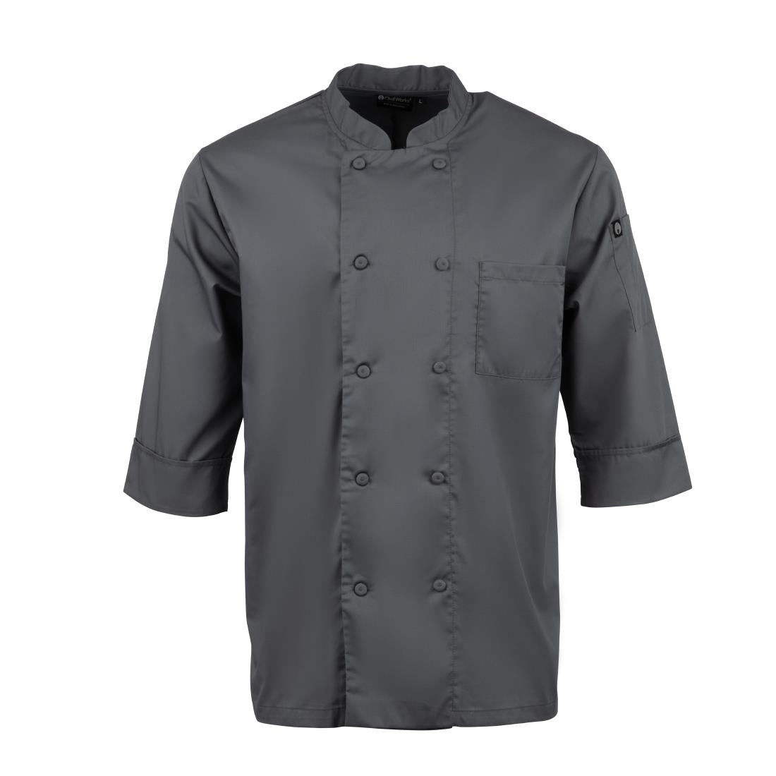 A934-L Chef Works Unisex Chefs Jacket Grey L JD Catering Equipment Solutions Ltd