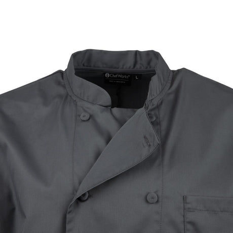 A934-M Chef Works Unisex Chefs Jacket Grey M - JD Catering Equipment Solutions Ltd