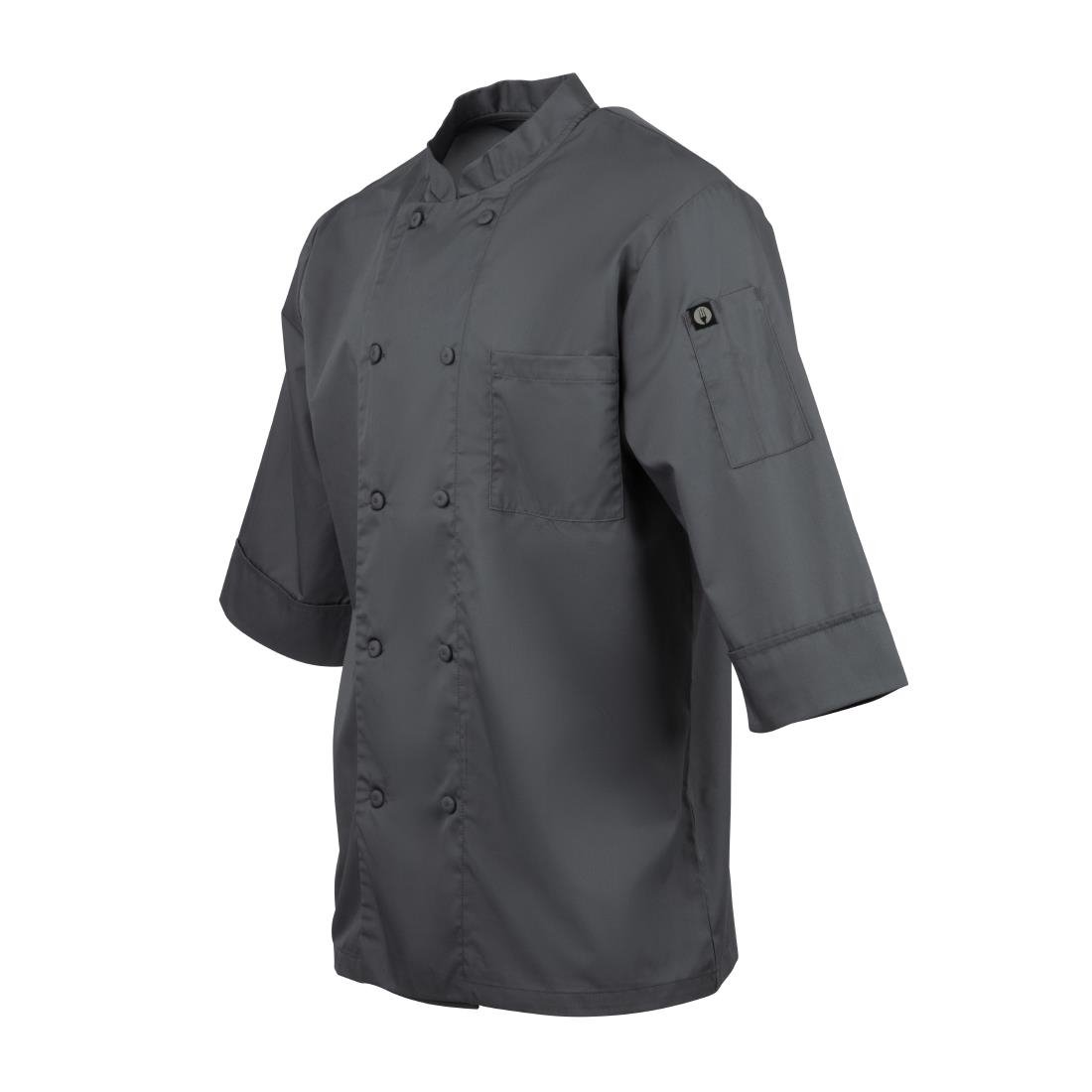 A934-S Chef Works Unisex Chefs Jacket Grey S JD Catering Equipment Solutions Ltd
