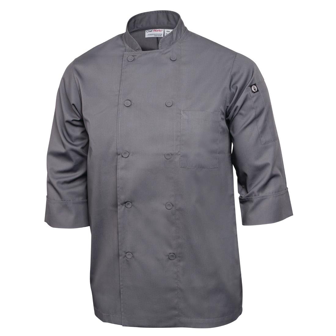 A934-XL Chef Works Unisex Chefs Jacket Grey XL JD Catering Equipment Solutions Ltd