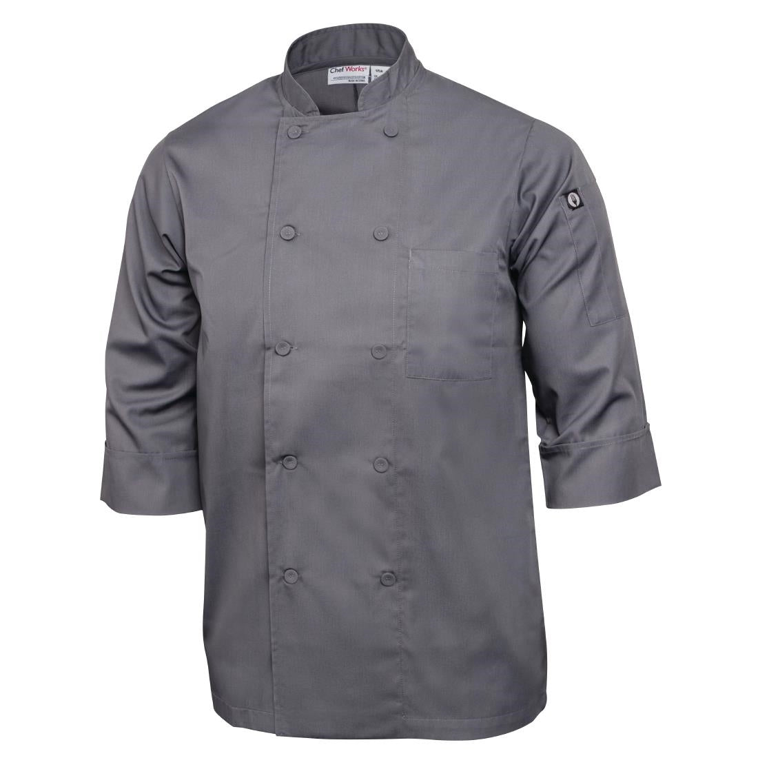 A934-XL Chef Works Unisex Chefs Jacket Grey XL JD Catering Equipment Solutions Ltd