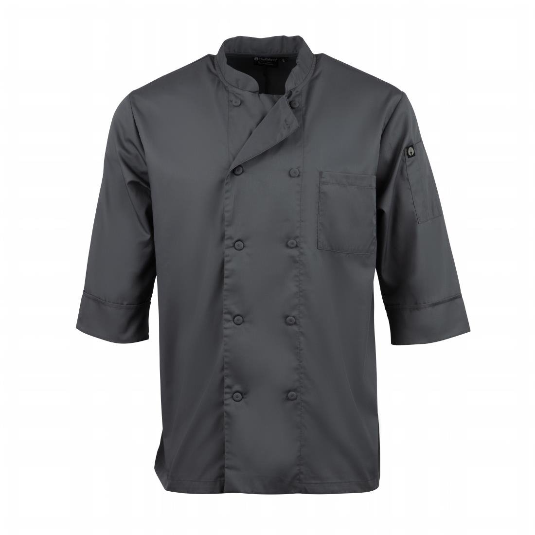 A934-XS Chef Works Unisex Chefs Jacket Grey XS JD Catering Equipment Solutions Ltd