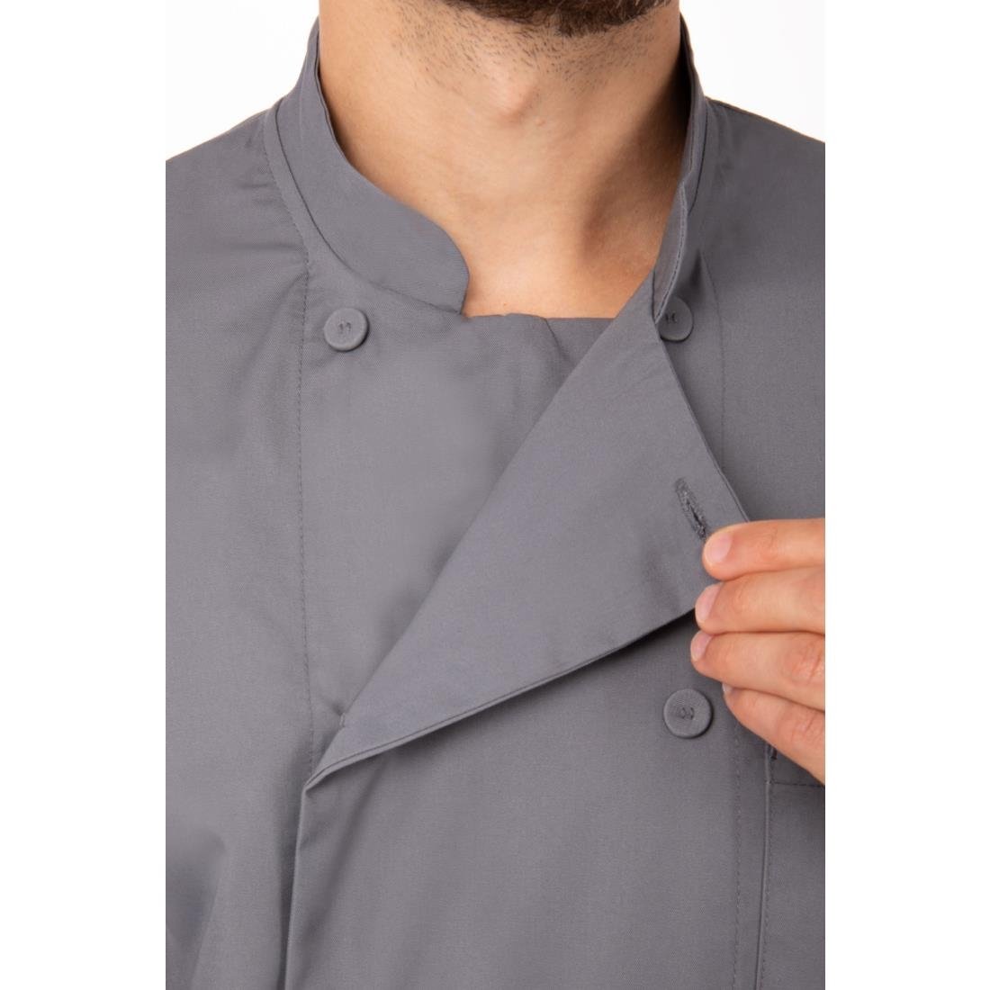 A934-XS Chef Works Unisex Chefs Jacket Grey XS JD Catering Equipment Solutions Ltd