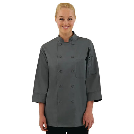 A934-XXL Chef Works Unisex Chefs Jacket Grey 2XL - JD Catering Equipment Solutions Ltd