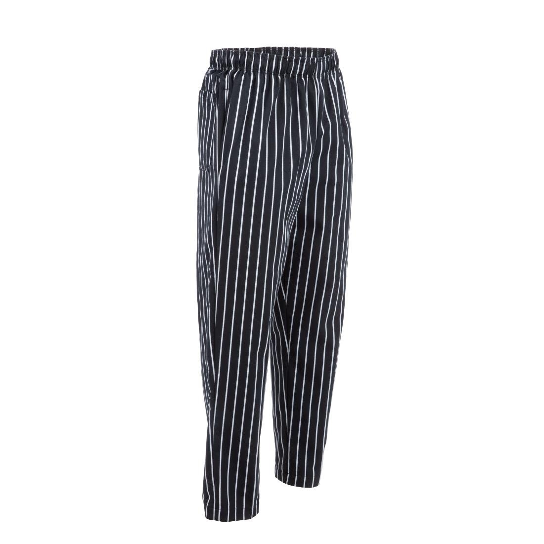 A940-M Chef Works Designer Baggy Pant Chalk Stripe M JD Catering Equipment Solutions Ltd