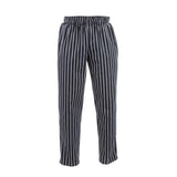 A940-XS Chef Works Designer Baggy Pant Black and White Striped XS JD Catering Equipment Solutions Ltd